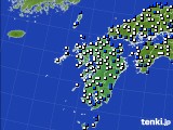 2015年02月10日の九州地方のアメダス(風向・風速)