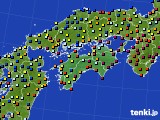 四国地方のアメダス実況(日照時間)(2015年02月11日)