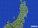 東北地方のアメダス実況(風向・風速)(2015年02月11日)