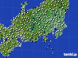 関東・甲信地方のアメダス実況(風向・風速)(2015年02月11日)