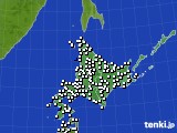 2015年02月12日の北海道地方のアメダス(風向・風速)