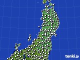 東北地方のアメダス実況(風向・風速)(2015年02月12日)
