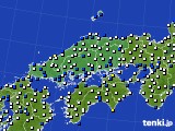 2015年02月12日の中国地方のアメダス(風向・風速)