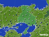 2015年02月12日の兵庫県のアメダス(風向・風速)