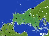 2015年02月12日の山口県のアメダス(風向・風速)