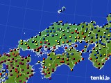 中国地方のアメダス実況(日照時間)(2015年02月13日)