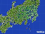 関東・甲信地方のアメダス実況(風向・風速)(2015年02月13日)