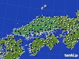 2015年02月13日の中国地方のアメダス(風向・風速)