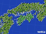 四国地方のアメダス実況(風向・風速)(2015年02月13日)