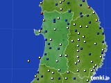 2015年02月13日の秋田県のアメダス(風向・風速)