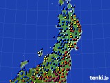 東北地方のアメダス実況(日照時間)(2015年02月14日)