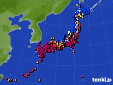 アメダス実況(日照時間)(2015年02月14日)