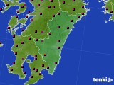 2015年02月14日の宮崎県のアメダス(日照時間)