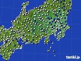 関東・甲信地方のアメダス実況(風向・風速)(2015年02月14日)