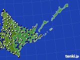道東のアメダス実況(風向・風速)(2015年02月14日)