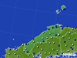 2015年02月14日の島根県のアメダス(風向・風速)