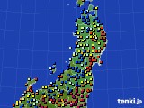 東北地方のアメダス実況(日照時間)(2015年02月15日)