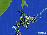 2015年02月15日の北海道地方のアメダス(風向・風速)