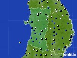 秋田県のアメダス実況(風向・風速)(2015年02月15日)
