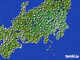 関東・甲信地方のアメダス実況(風向・風速)(2015年02月16日)