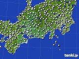 2015年02月16日の東海地方のアメダス(風向・風速)