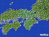 近畿地方のアメダス実況(風向・風速)(2015年02月16日)