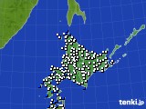 北海道地方のアメダス実況(風向・風速)(2015年02月17日)