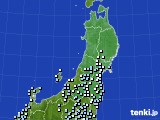 東北地方のアメダス実況(降水量)(2015年02月18日)
