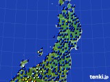 東北地方のアメダス実況(日照時間)(2015年02月18日)