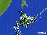 2015年02月18日の北海道地方のアメダス(風向・風速)