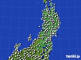 東北地方のアメダス実況(風向・風速)(2015年02月18日)
