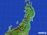 2015年02月19日の東北地方のアメダス(積雪深)