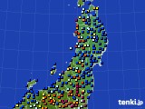 東北地方のアメダス実況(日照時間)(2015年02月19日)