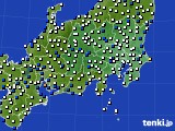 関東・甲信地方のアメダス実況(風向・風速)(2015年02月19日)