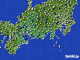 2015年02月19日の東海地方のアメダス(風向・風速)