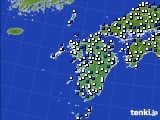 九州地方のアメダス実況(風向・風速)(2015年02月19日)