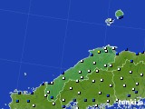 2015年02月19日の島根県のアメダス(風向・風速)