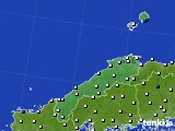 島根県のアメダス実況(風向・風速)(2015年02月20日)