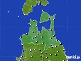 青森県のアメダス実況(風向・風速)(2015年02月20日)