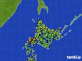 北海道地方のアメダス実況(積雪深)(2015年02月21日)