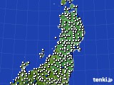 東北地方のアメダス実況(風向・風速)(2015年02月21日)