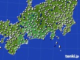 2015年02月21日の東海地方のアメダス(風向・風速)