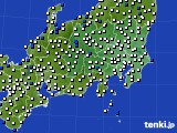 関東・甲信地方のアメダス実況(風向・風速)(2015年02月22日)
