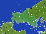 2015年02月22日の山口県のアメダス(風向・風速)