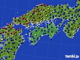 四国地方のアメダス実況(日照時間)(2015年02月23日)