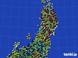 東北地方のアメダス実況(日照時間)(2015年02月24日)