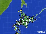 2015年02月27日の北海道地方のアメダス(風向・風速)