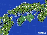 四国地方のアメダス実況(風向・風速)(2015年02月27日)