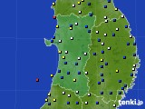 秋田県のアメダス実況(風向・風速)(2015年02月27日)