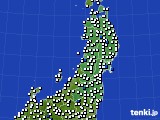 2015年03月01日の東北地方のアメダス(風向・風速)